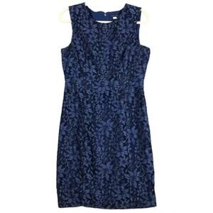 Womens Tommy Hilfiger Blue Lace Shift Tank Dress Size 8